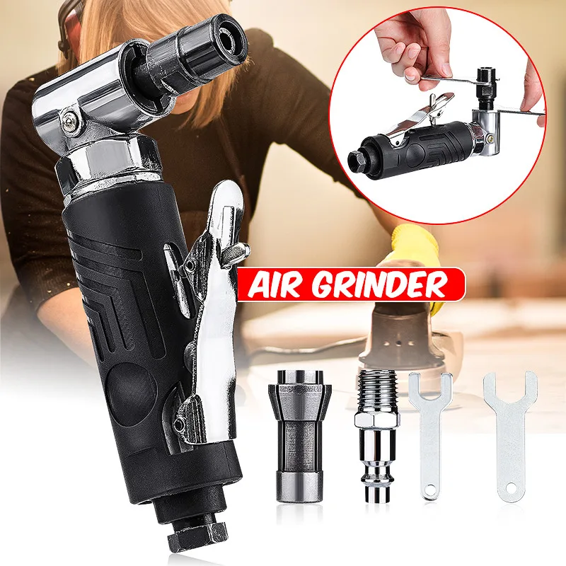 1/4&quot Air Angle Die Grinder 90 Degree Micro Tool Polisher Mill Engraving Tools Set with Spanner Wrench | Инструменты
