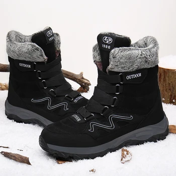 

UNISEX High Men Botas Hombre Super Warm Boots Men Snow Boots Mid-Calf Outdoor Men Winter Boots Waterproof Keep Warm Ankle Boots