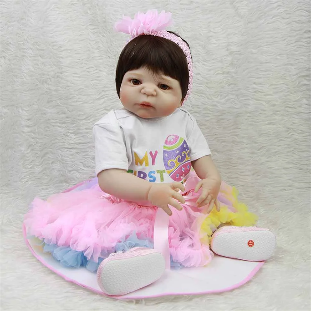 Новая игрушка с жирафом Reborn Baby Dolls полностью силиконовая виниловая Реалистичная 23 ''куклы для младенцев подарки на день рождения для девочек распродажа
