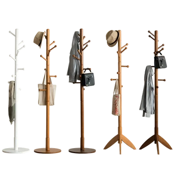 

Solid wood coat rack floor rack bedroom clothes rack simple single pole living room foyer creative hanger