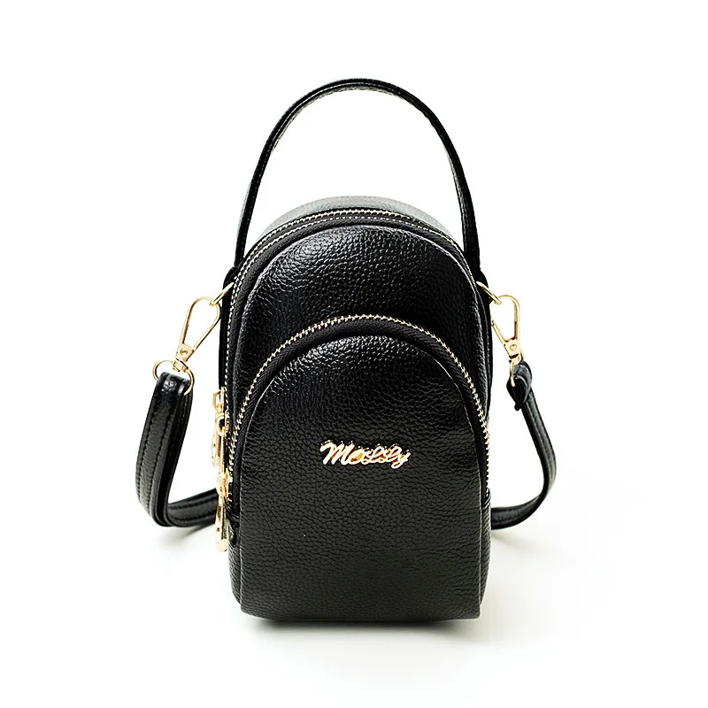 

Korean Women's PU Leather Mobile Phone Bag Women's Three-layer Large-capacity Messenger Large-screen Mobile Phone Bag Coin Purse