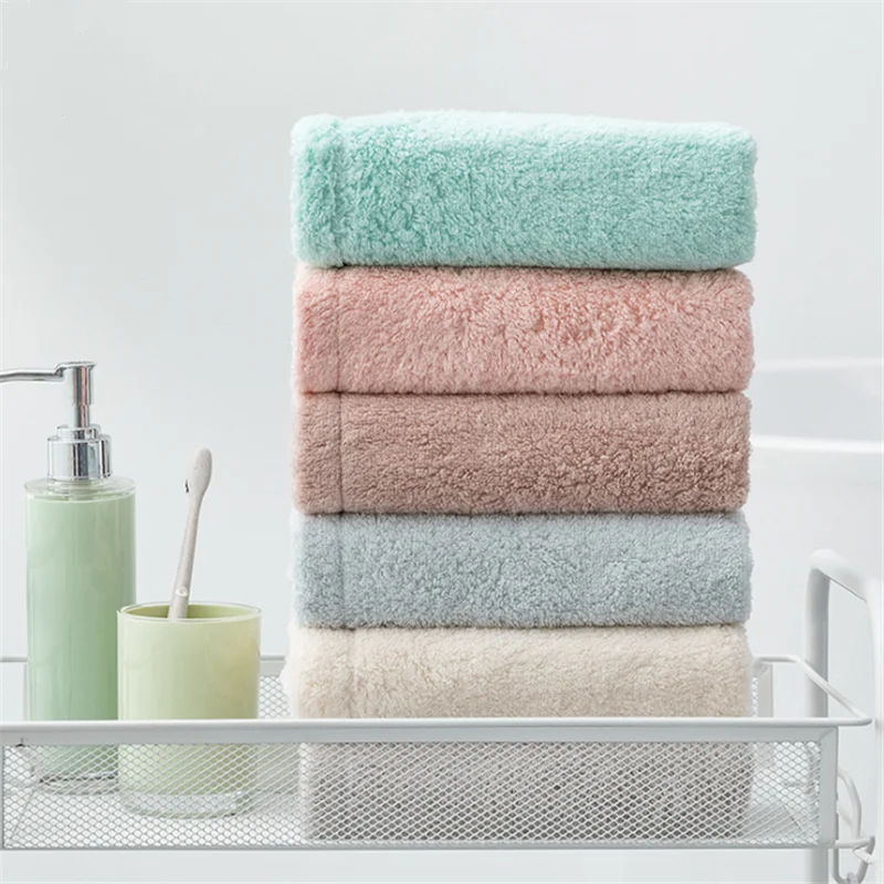 

Pure cotton face towel plain color men's and women's adult washcloth soft and absorbent 34*34cm