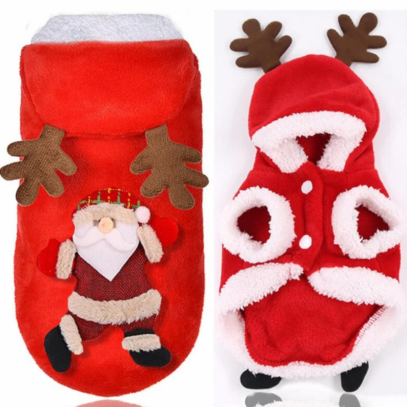 Рождественская Одежда для кошек, костюм для Хеллоуина, Теплая Одежда для питомцев, зимняя одежда для кошек, чихуахуа, наряд для одежды