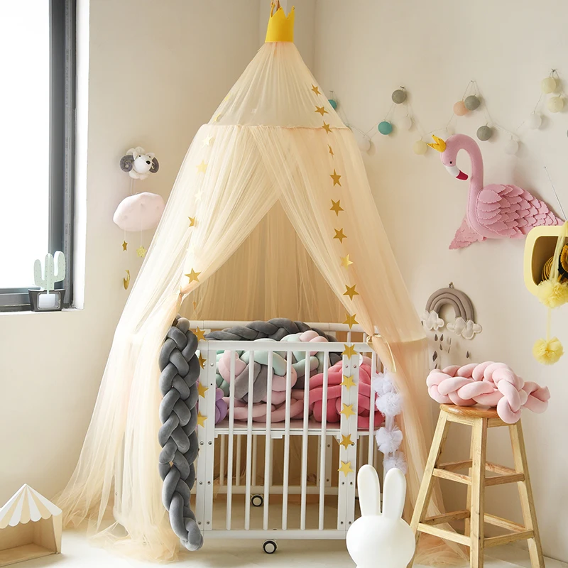 1 шт. круговой серый балдахин кровать балдахин детская комната украшение кровать палатка Moustiquaire принцесса дети девочки круглый москитная сетка