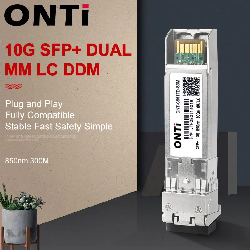 Connettore Ottico Duplex Multimodale Di Lc Del Ricetrasmettitore Di Sfp + Modulo Di 10Gb Sfp + 300M Mm Sfp-10G-Sr Compatibile Con Il Commutatore Di Ci