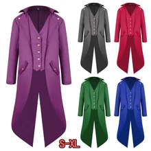

2022 Men's long sleeve stage jacket cool steampunk long coat tooling coat vintage prince coat medieval tuxedo cosplay costume