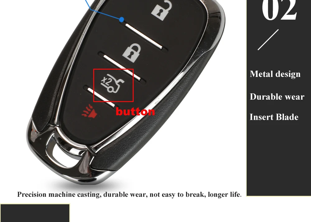 Keyforkess 10pcs Smart Remote Key Shell sostituzione per Chevrolet Cruze Malibu Camaro 2/3/4/5 pulsanti chiavi Fob Body Housing - H9c50e7aab5214a24988b0400784eac99r