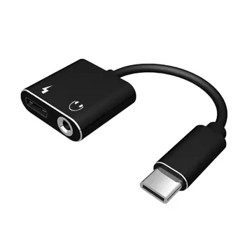 

Type-C Extension Adapter Cable Cord 2 In 1 Audio Transfer Connector Line TPE Wire for Computer PC Microphone Transmission