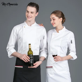 

Men Women Restaurant Cooking Jackets Hotel Chef Kitchen Uniform Long Sleeve Barbershop Cafe Sushi Waiter Workwear Clothing tops