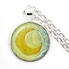 Fashion Van Gogh Art Starry Night Sunflower Necklace 25mm Glass Cabochon Dome Pendant Jewelry For Women Girls Gift ► Photo 2/6