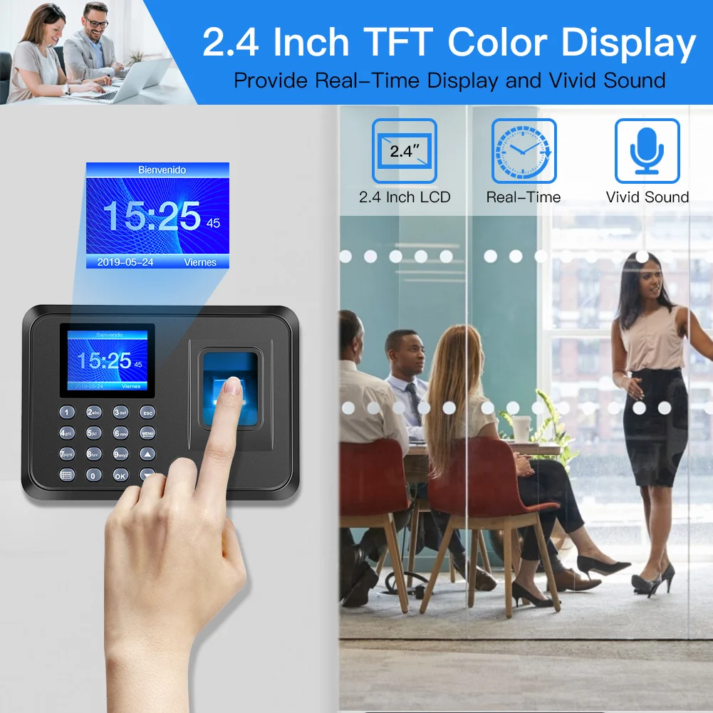 Fingerprint Attendance Machine Intelligent Biometric Fingerprint Time Attendance Machine Time Clock Recorder Device Employee