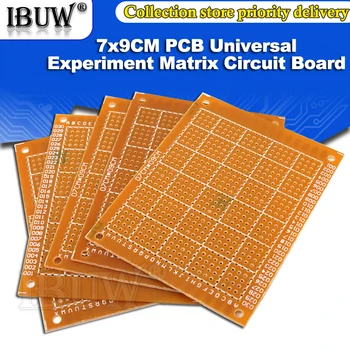 

5PCS Universal PCB Board 7x9 Diy Prototype Paper Printed Circuit Board Panel 70x90mm Single Side Electronic Soldering Board