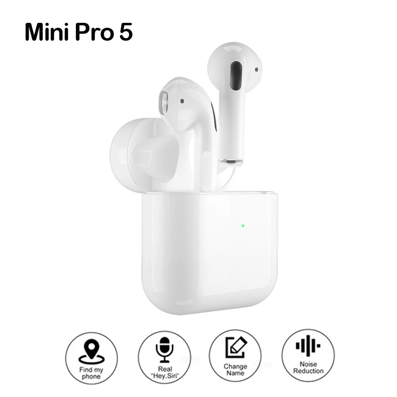 2020 Mini Pro 5 TWS Беспроводная bluetooth гарнитура игровая IPX5 Водонепроницаемая с реальным ключом и функцией громкой