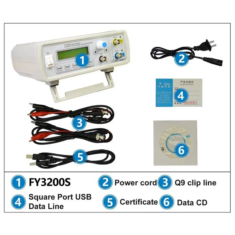 FY3200S 6MHZ  DDS  ä  ȣ ҽ ߻  /޽ ļ  ̱