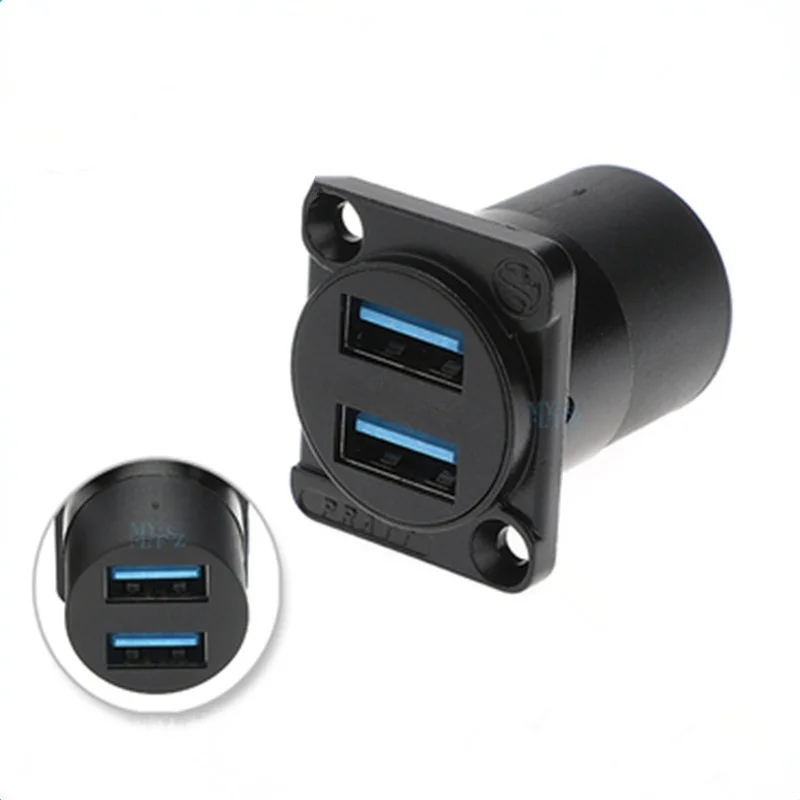 

USB socket D type Metal dual USB 3.0 socket female to female USB3.0 connector panel mounting USB 3.0 socket female to female