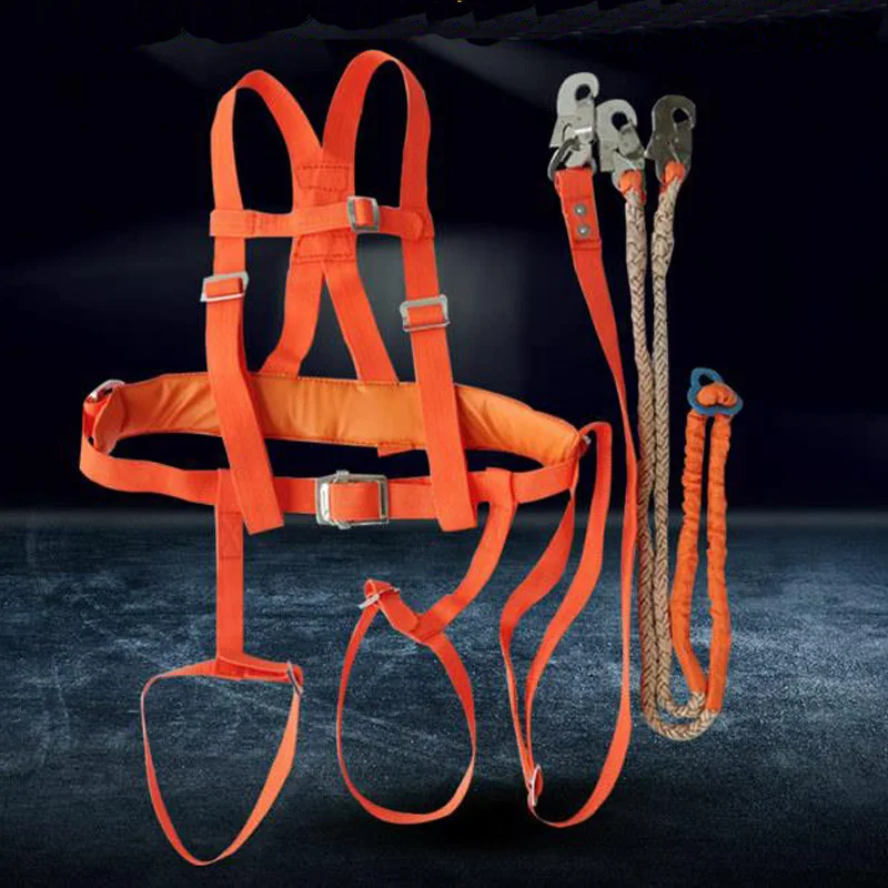 

Electrician Safety Belt Single Hook Seat Belt Double Back Frame Long Rope For Labor Work Building Protection Equipment DAQ001