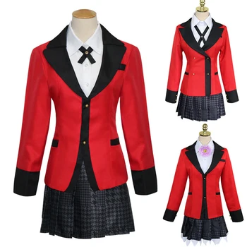 

Hallowen Cosplay Costumes Anime Kakegurui Yumeko Jabami Japanese School Girls Uniform Full Set Jacket+Shirt+Skirt+Stockings+Tie