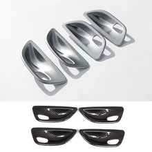 Autocollant intérieur chromé en Fiber de carbone, 4 pièces, pour cadre de porte de bol, BMW série 5 F10 F11 F18 520i 528i 535i 550i XDrive 2011 – 2017