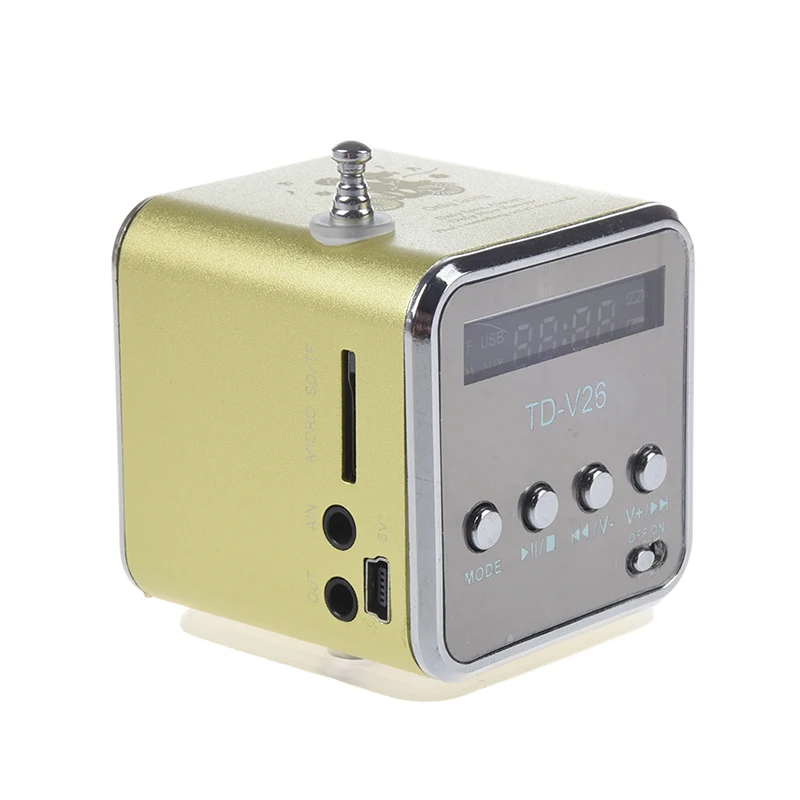 TD-V26 портативный мини цифровой динамик с Micro SD/TF/USB/FM зеленый