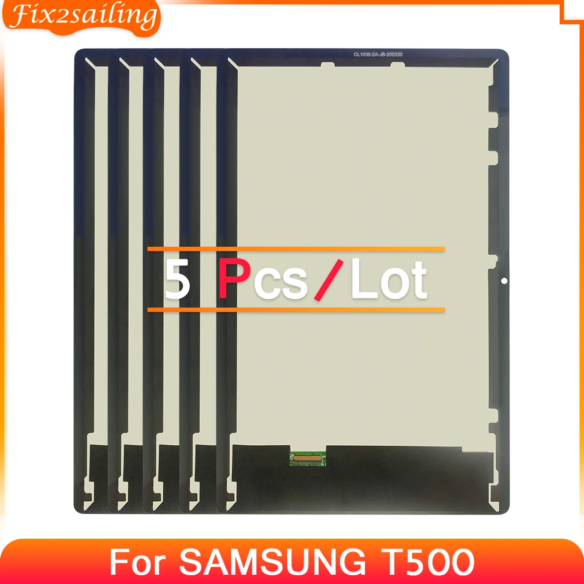 LCD 디스플레이 터치 센서 유리 스크린 디지타이저 어셈블리, 삼성 갤럭시 탭 A7 10.4 (2020) SM-T500 T505 T500 용 LCD, 로트당 5 개