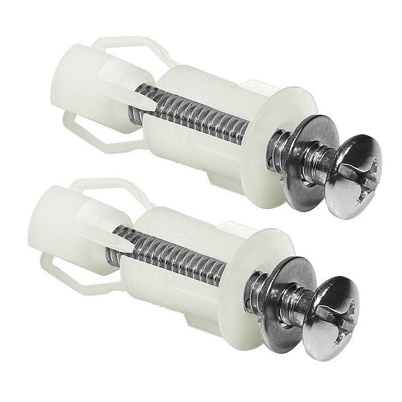 2pcs Top Fix Toilet Cover Seat Screws Well Nut Pan Fixing Wc Blind Hole Fitting Kit For