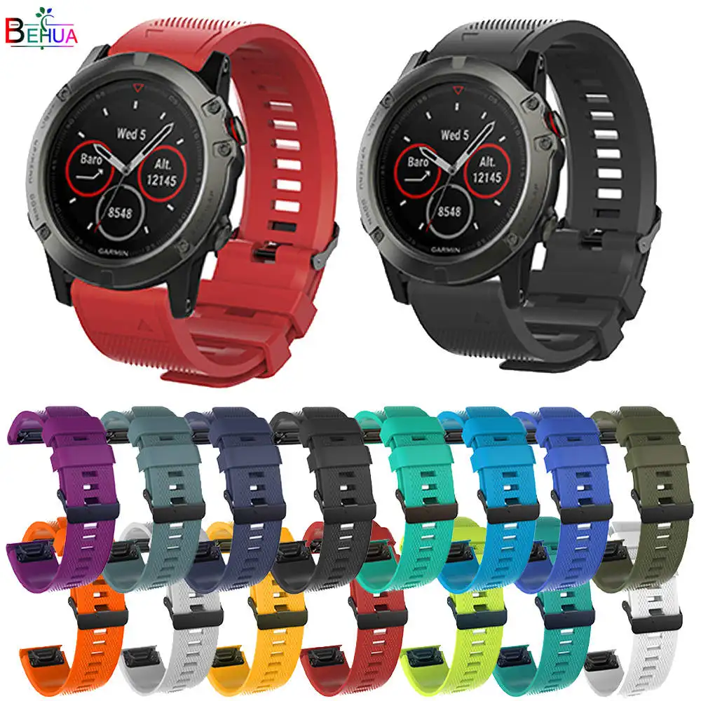 26mm Silicone Watch Strap For Garmin Fenix 5X 3 3HR Quick Release Easy fit Wrist band 22MM for 6x 6xpro braclet new | Наручные часы