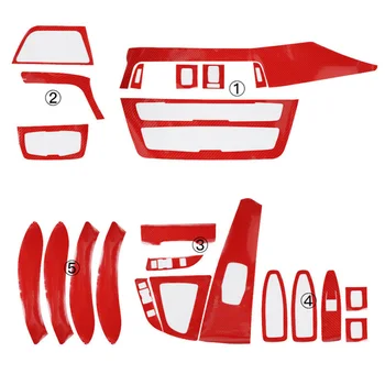 

For BMW 3 Series F30 F31 328i 335i 340i 5D Red Carbon Fiber Interior Decal Trim New And High Quality