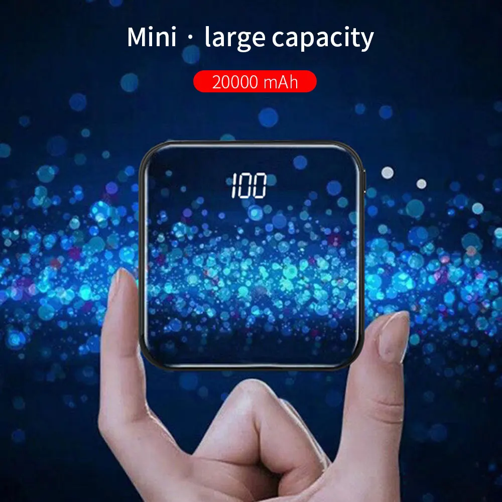 20000 мАч портативный mi ni power Bank mi rror экран цифровой Disply Poverbank внешний аккумулятор power bank для Xiaomi mi Poverbank