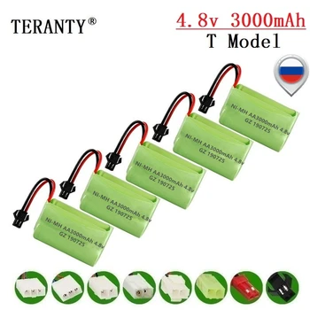 

( T Model ) 4.8v 3000mah NiMH Battery For Rc toys Cars Tanks Robots Boats Guns 4.8v Rechargeable Battery 4* AA Battery Pack 5Pcs