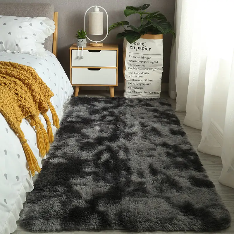 Plush Carpet For Living Room Bedroom Decoration Thick Fluffy Rug Anti-slip Floor Soft Rugs Green Tie Dying Mats Room Carpets plush rug,decorative carpet,plush carpet,non slip carpet