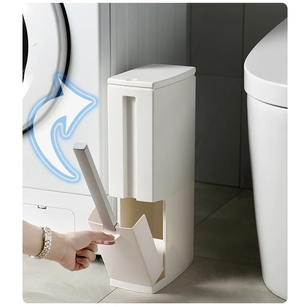 Домашний мусорный бак для ванной комнаты в японском стиле, небольшой набор бумаги с крышкой, щетка для унитаза, одна Чистящая Щетка