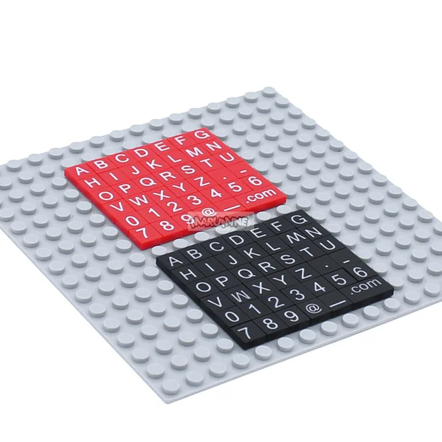 Marumine 3070 Tile 1x1 With Letter Alphabet Number Printing 41PCS  Building Bricks MOC Block DIY Constructor Model Accessories 5