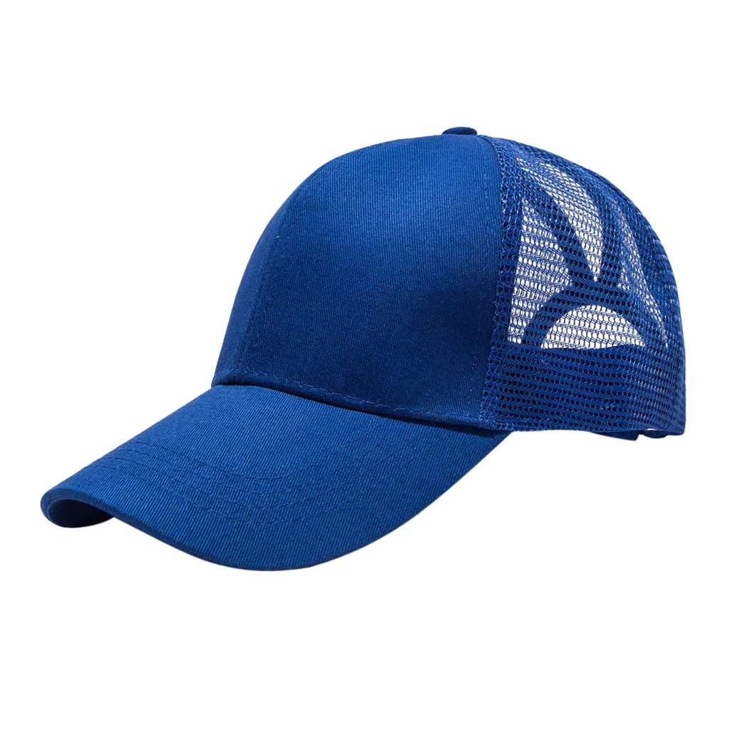 Royal Blue Женский хвостик бейсбольная кепка грязная летняя сетчатая Кепка s хип-хоп Спортивная Кепка для гольфа - Цвет: Royal Blue