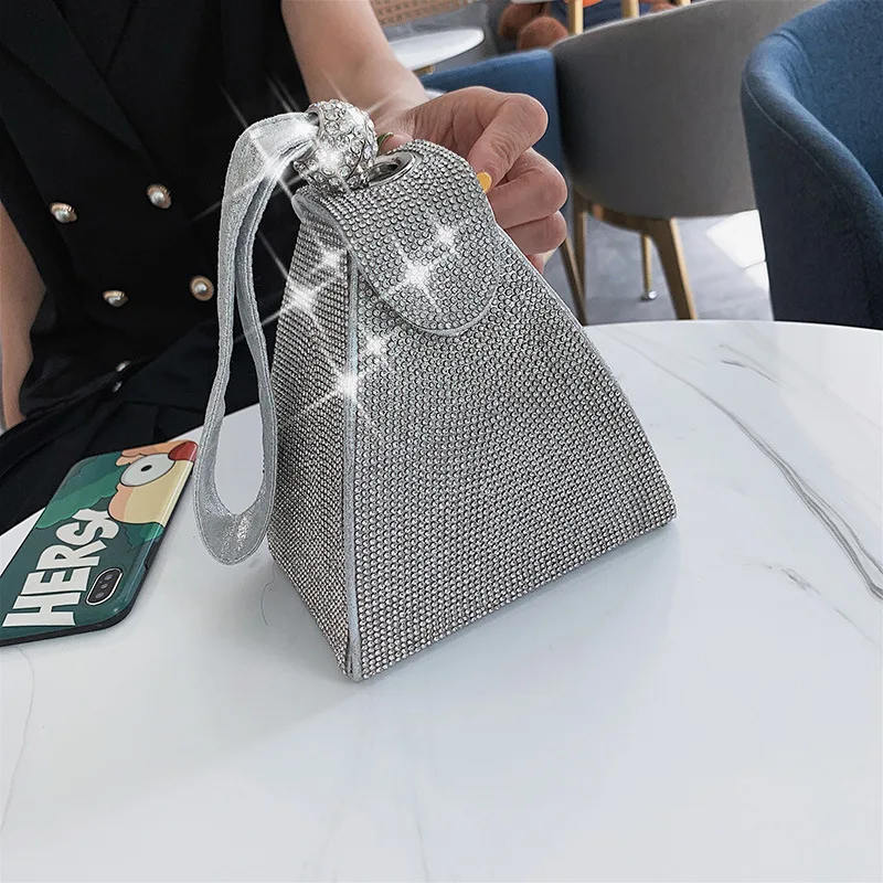 

Summer Bag Triangular Geometry Handbag 2019 Summer Fresh Man-made Diamond Students Versatile Korean-style Western Style WOMEN'S