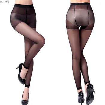 

5 Pairs Black Khaki Female Silk Tights Sexy Women Stockings Pantyhose Club Party Ninth Pants Calcetines