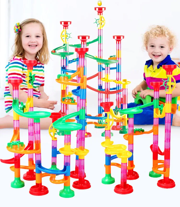 

New Products Ball Bearing Camera Track Building Blocks Pipeline Educational Toy 109PCS Fight Inserted Assembly Grounder Camera T
