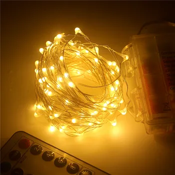 

5m 10m AA Battery Powered LED String light Strip Silver Wire Fairy warm white Garland Home Christmas Wedding Party Decoration