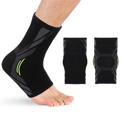 2Pcs Knitted Stretch Ankle Support Sprain Protection Ankle Black Ankle Brace Compression Support Sleeve Elastic Breathable