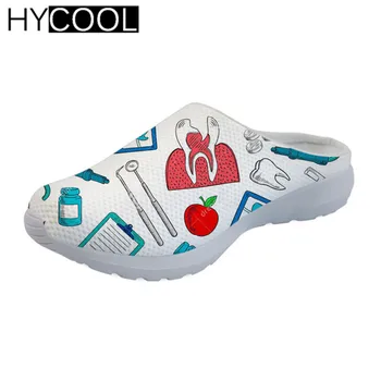 

Hycool Medical Nurse Printing Flat Beach Shoes for Women Lightweight Outdoor Sandals Sport Slipper Girls Sport Shoes Mesh 2019