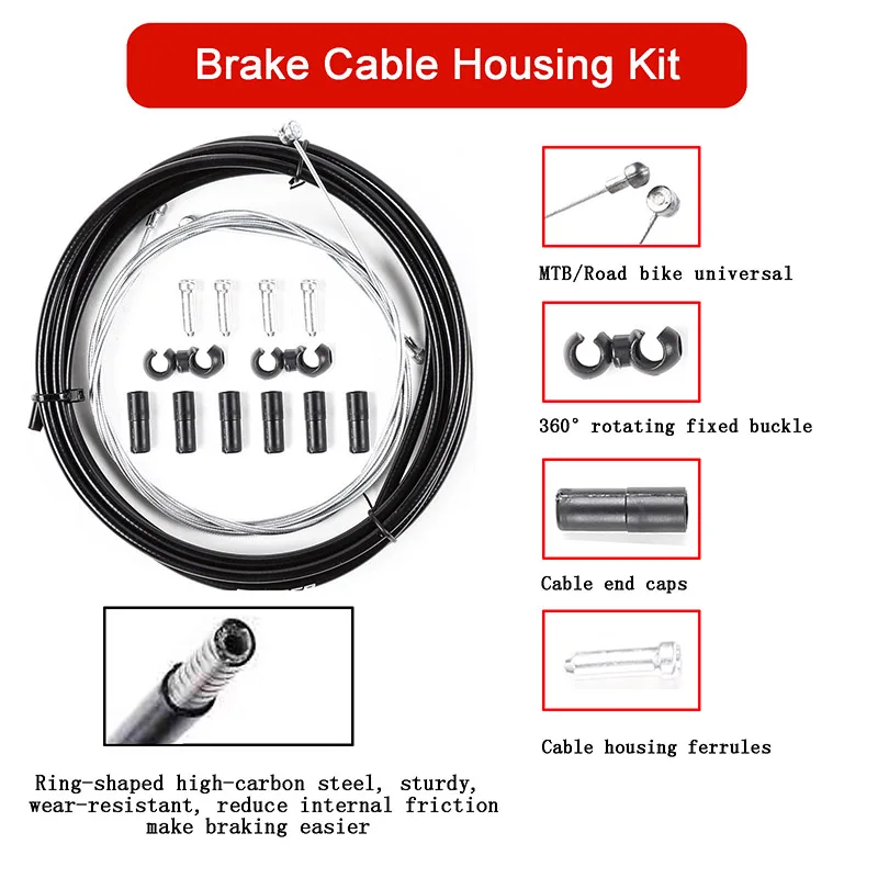 BUCKLOS MTB Road Bike Brake Lever Set Shift Line Cycling Fixed Gear Shift Cable