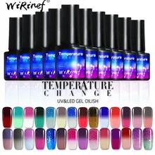 Moda mudança de temperatura gel polonês conjunto tudo para manicure semi permanente superior casaco uv led gel verniz unha arte gel polonês(China)