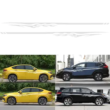 

Car Flame Stripe Waist Line Sticker Full Body Decal Decorative Cover Protection Sticker Car Sticker Car Shape Auto Parts