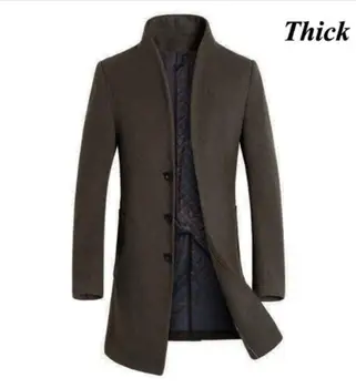 

New Winter woolen long peacoat men slim fit casual thick overcoat mens warm Windbreaker trench coat Jackets, MA209