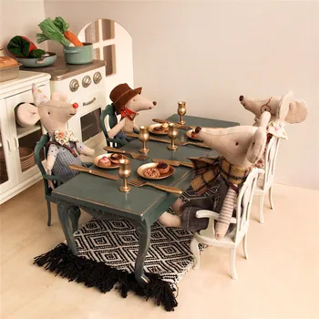 

Aizulhomey Doll Furniture Lol Retro Brush Gold Long Table Metal Kitchen Utensils Iron Oven Chair Blyth Accessories Dollhouse Toy