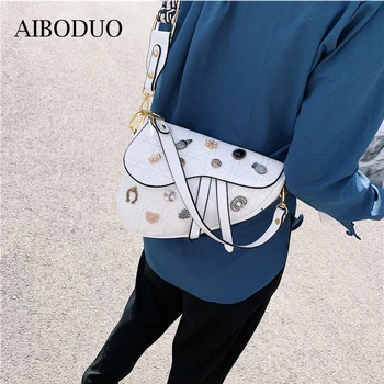 

AIBODUO Luxury Brands Bag For Women 2020 Fashion Small Black Bag High Quality Girl Versatile Saddle Bag Lovely Decoration Bag