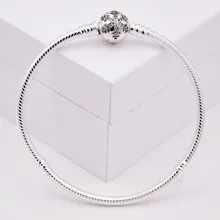 Кристальный браслет-цепочка со снежинками и змеей, браслет, подходит для бусины из стерлингового серебра 925, браслет с подвесками, ювелирные изделия из Европы Diy