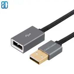 USB 2,0 кабель-удлинитель, 1,66 футов плоский тонкий USB кабель-удлинитель для геймпада, флеш-накопителя, мыши, клавиатуры, принтера