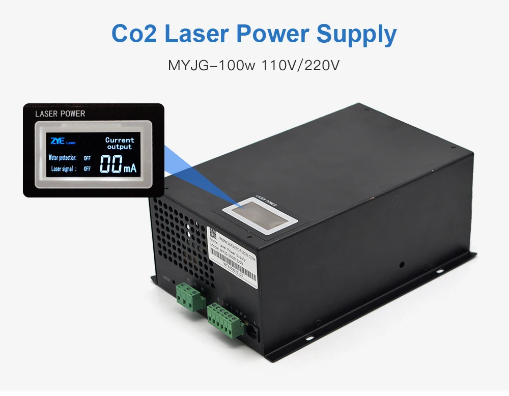WaveTopSign MYJG-100W 80-100W CO2 Laser Power Supply Category for CO2 Laser Engraving and Cutting Machine