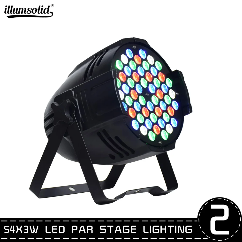 2 шт. алюминиевый 54*3 Вт RGBW Led Par Светильник 54x3 RGB 3in1 DMX сценический светильник 18x15