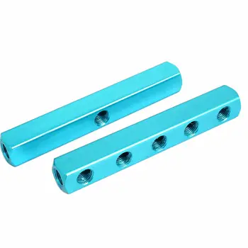 

2Pcs Air Pneumatic 1/4BSP Thread 8 Ports Hose Inline Manifold Block Splitte.